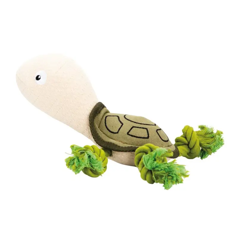 Autentický Mořská želva, 30 cm, látková hračka s bavlněnými uzly, HIPHOP DOG, zelená/krémová