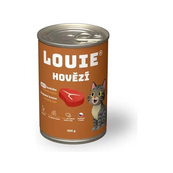 Louie konz. pro kočky hovězí 400 g Speciální Cena