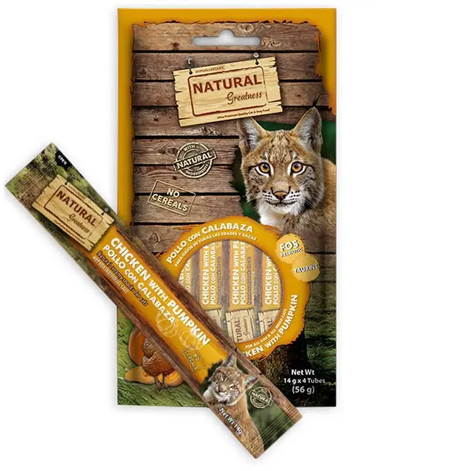 Natural Greatness Creamy DIGEST, funkční pamlsek - kuře, dýně, 4 x 14 g Omezená Nabídka