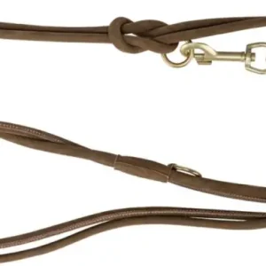 Dokud Zásoby Vydrží Vodítko PURE kožené kulaté nastavitelné, S: 2 m/ 10 mm, hnědá
