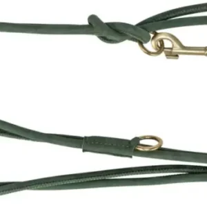 Vodítko PURE kožené kulaté nastavitelné, S: 2 m/ 10 mm, šalvějová Oblíbený