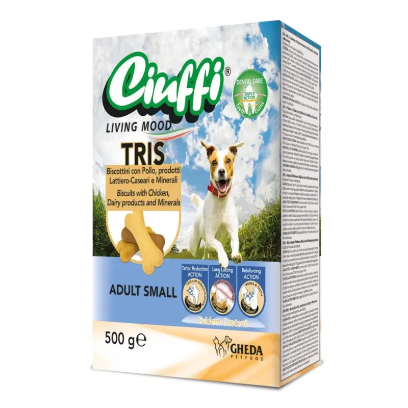 Jen Po Omezenou Doba Ciuffi Snack Tris Adult Small Breeds 500 g