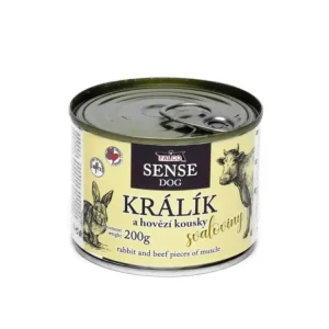 Dokud Zásoby Vydrží FALCO SENSE Dog králík a hovězí kousky svaloviny, konzerva 200 g