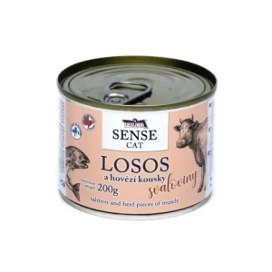 Pouze Dnes FALCO SENSE Cat losos a hovězí kousky svaloviny, konzerva 200 g
