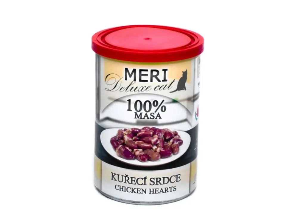 Nová Kolekce MERI Deluxe Cat kuřecí srdce, konzerva 400 g