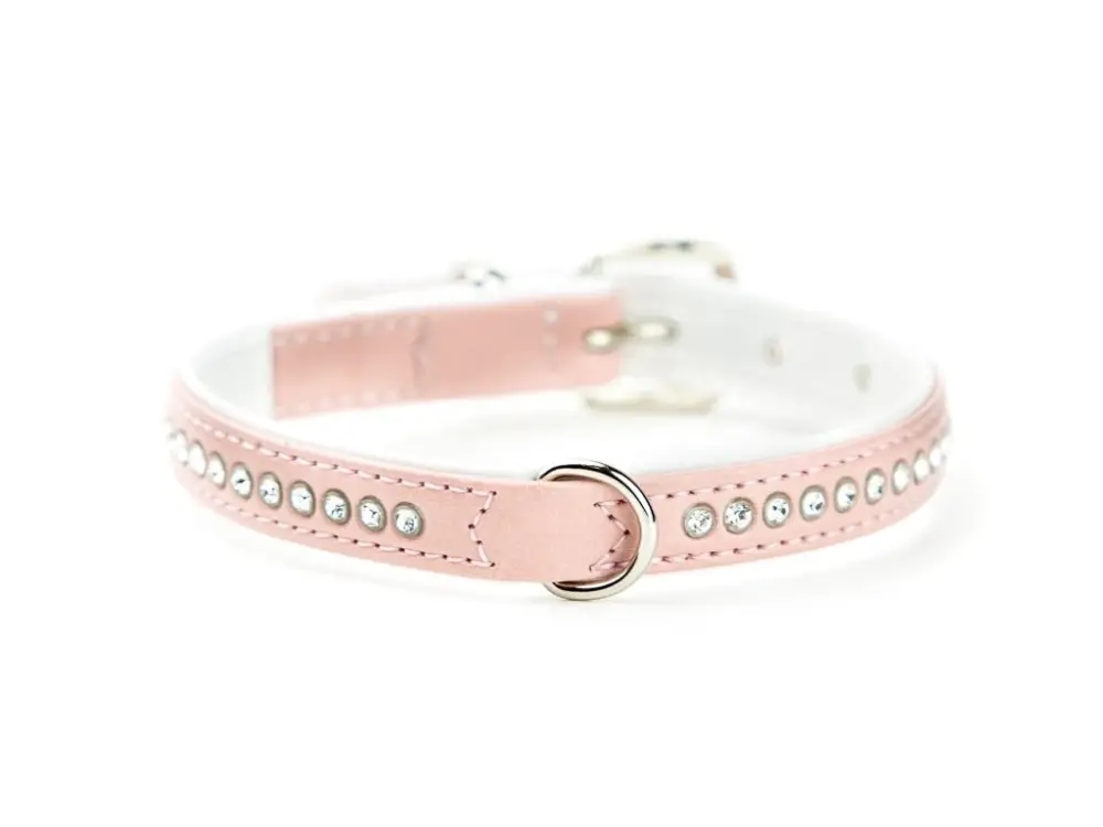 Expresní Doručení Nobby Crystal obojek se Swarovski krystaly S 37cm světle růžová