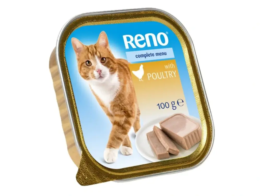 RENO Cat drůbeží se zeleninou, vanička 100 g Rychlé Dodání