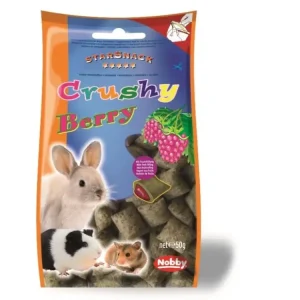 Nová Kolekce Nobby StarSnack Crushy pamlsek pro hlodavce křupavé polštářky plody 50g