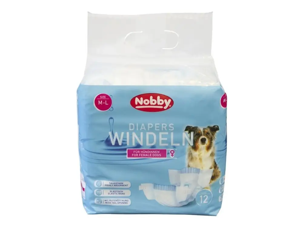 Nobby papírové pleny pro feny M-L 36-52cm (12 ks) Zlevněný