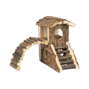 Vrácení Zdarma Domek dřevo přírodní House Marty 19x16,5x16,5cm Flamingo