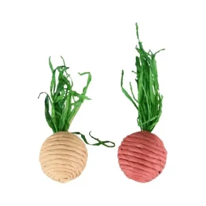 Tovární Cena Hračka hlod. přírodní sisal/šustí ředkvičky 2ks 4,5cm Flamingo
