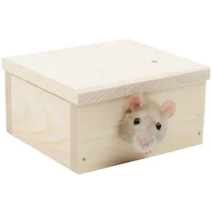 Pouze Dnes Domek dřevo křeček rovná střecha 13 x 12 x 6 cm