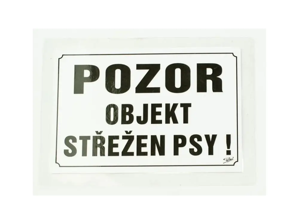 Kup Teď Tabulka výstražná Pozor objekt střežen psy! 21,5 x 15,5 cm, černo/bílá