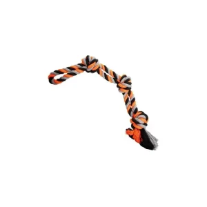 Kup Teď Dvojité lano bavlněné, 3 uzly 60 cm / 450 g šedá, tm.šedá, oranžová, HipHop Dog