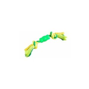 Aktuální Uzel s chráničem HipHop Dog bavlněný 2 knoty 30 cm / 130 g limetková, zelená