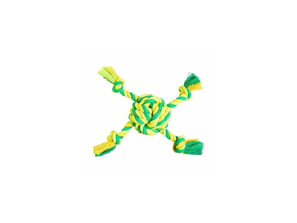 Cenově Výhodný Míč se 4 rameny HipHop Dog bavlněný 29 cm / 255 g limetková, zelená