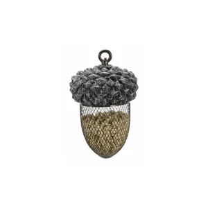 Žalud - zásobník na ptačí krmivo, 700 ml/14×22 cm, pryskyřice/kov, hnědá/bílá Cenový Hit