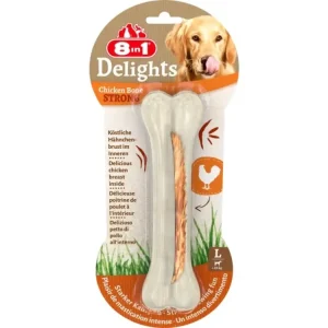 Pochoutka 8in1 Delights Chicken Bones Strong L/1ks Autentický