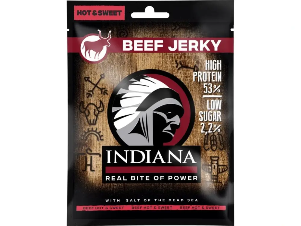 INDIANA Jerky hovězí Hot & Sweet 25g Vrácení Zdarma
