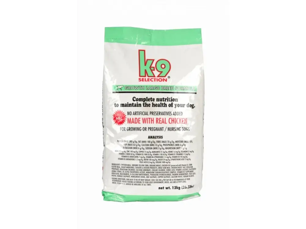 Víkendová Akce K-9 Selection Growth Large Breed Puppy Formula 12 kg+ dárek 1 kg K-9