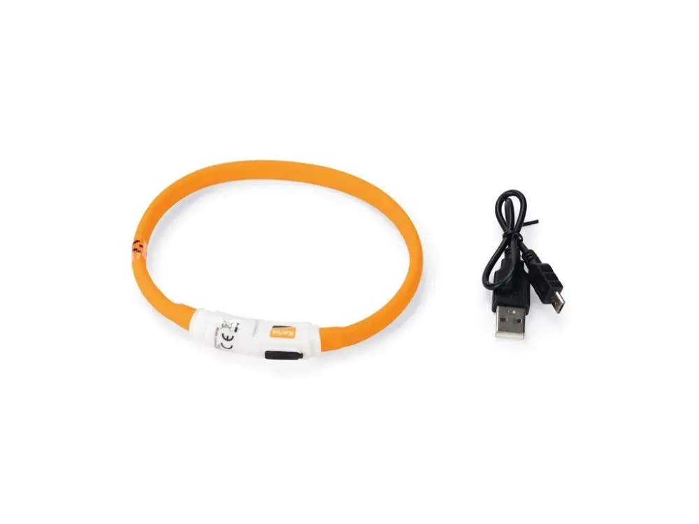 Obojek USB Visio Light LED nabíjecí 35cm oranžový KAR Hit Sezóny
