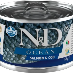 N&D DOG OCEAN Adult Salmon & Codfish Mini 140g Aktuální
