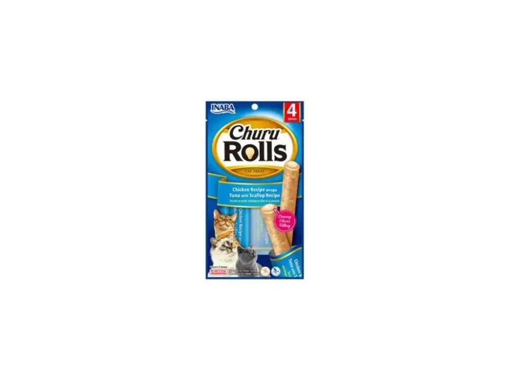 Dokud Zásoby Vydrží Churu Cat Rolls Chicken wraps Tuna&Scallop cream 4x10g