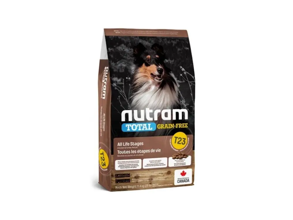 Sezónní Sleva Nutram T23 Total Grain Free Turkey Chicken Duck, Dog 11,4 kg