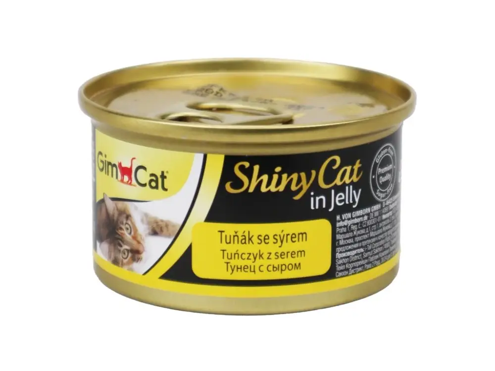 Nízká Cena GimCat ShinyCat konz. tuňák&sýr 70g