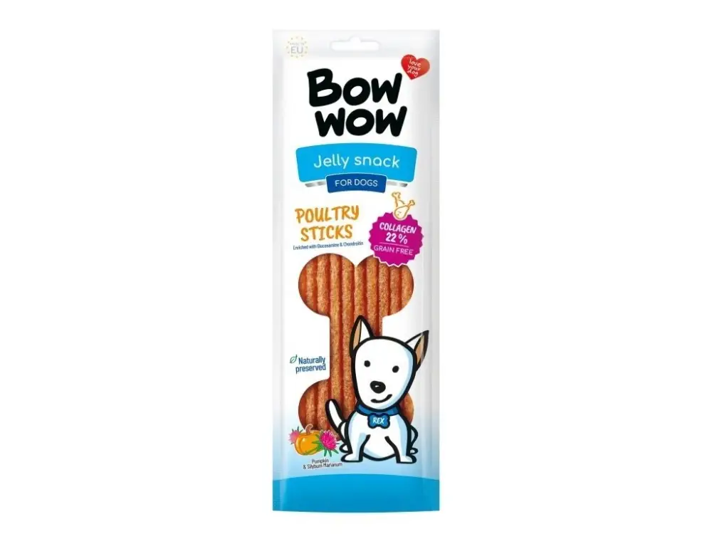 Bow wow poch. Drůbeží tyčinky 10ks Autentický