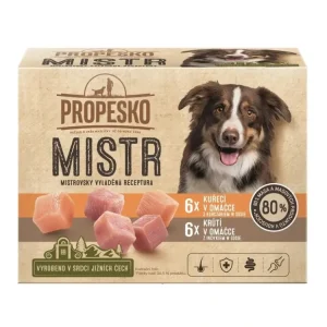 Sleva PROPESKO Dog Mistr kuře, krůta v omáčce, kapsa 85 g (12 pack)