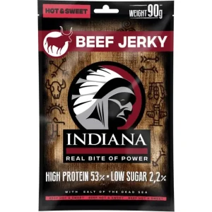 Jen Po Omezenou Doba INDIANA Jerky hovězí Hot & Sweet 90g