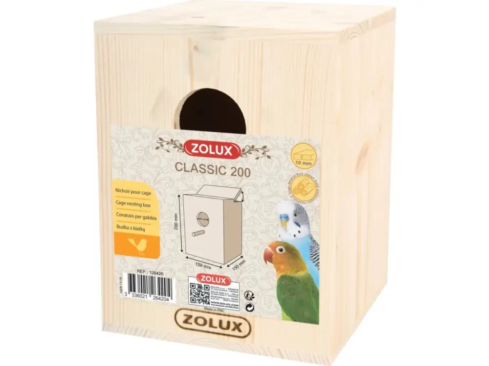 Budka hnízdící CLASSIC 200 pro ptáky, dřevěná Zolux Finální Výprodej