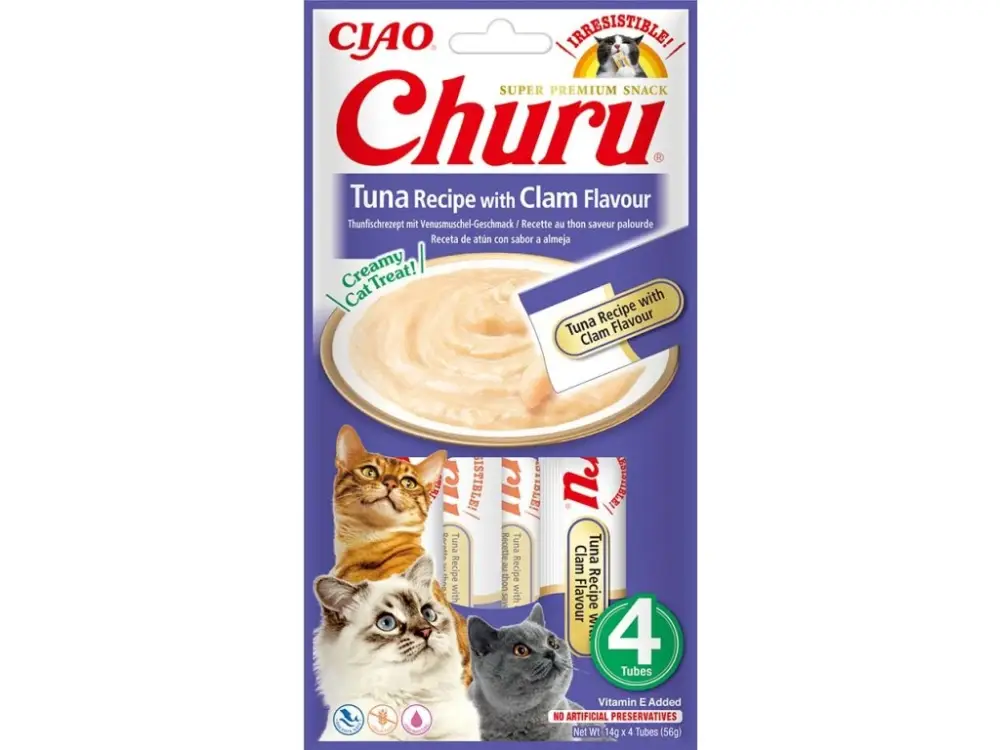 Churu Cat Tuna Recipe with Clam Flavour 4x14g Ihned K Objednání