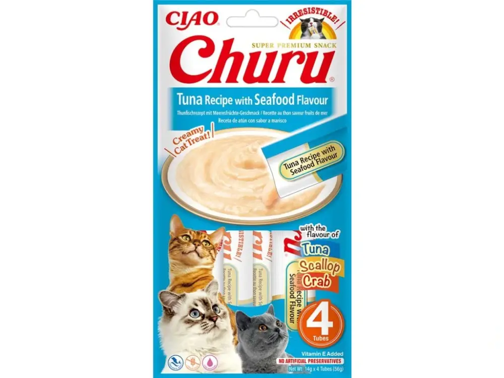 Churu Cat Tuna Recipe with Seafood Flavour 4x14g Nová Kolekce