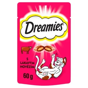 Autentický Dreamies kočka pochoutka s hovězím 60g