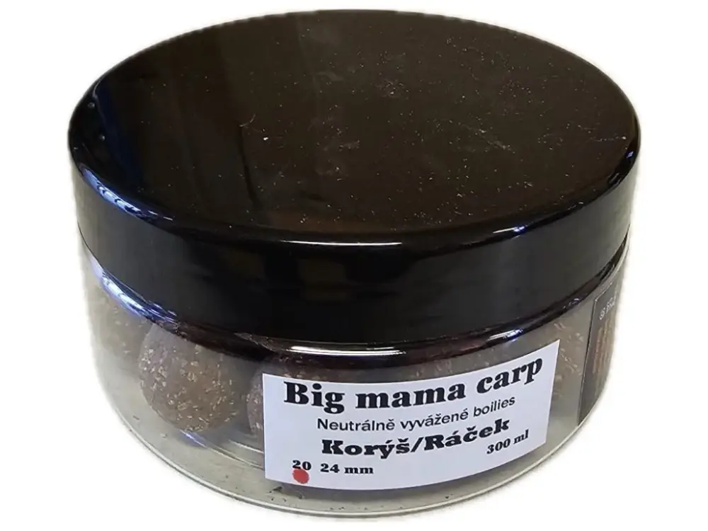 Boilies Neutrálně vyvážené Korýš Ráček BP ASA 24 mm 300 ml Super Cena
