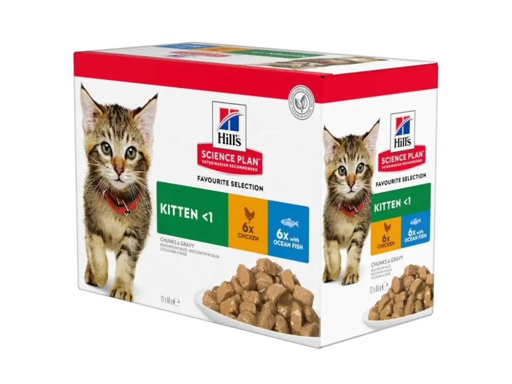 Hill's Fel. SP Kitten Chicken&Ocean Fish kapsa 12x85g Levný