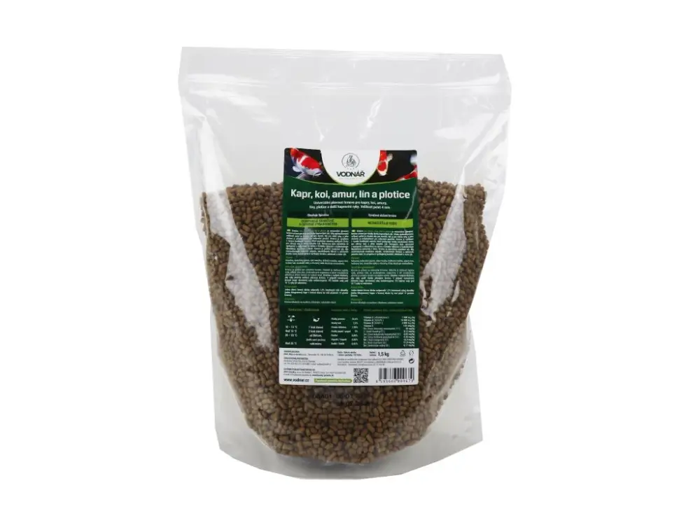 Krmivo pro ryby KAPR, KOI, AMUR, LÍN A PLOTICE 1,5kg Nejprodávanější