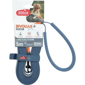 Bezpečná Platba Vodítko pes BIVOUAK ploché,silik.15mm/5m modrá Zolux