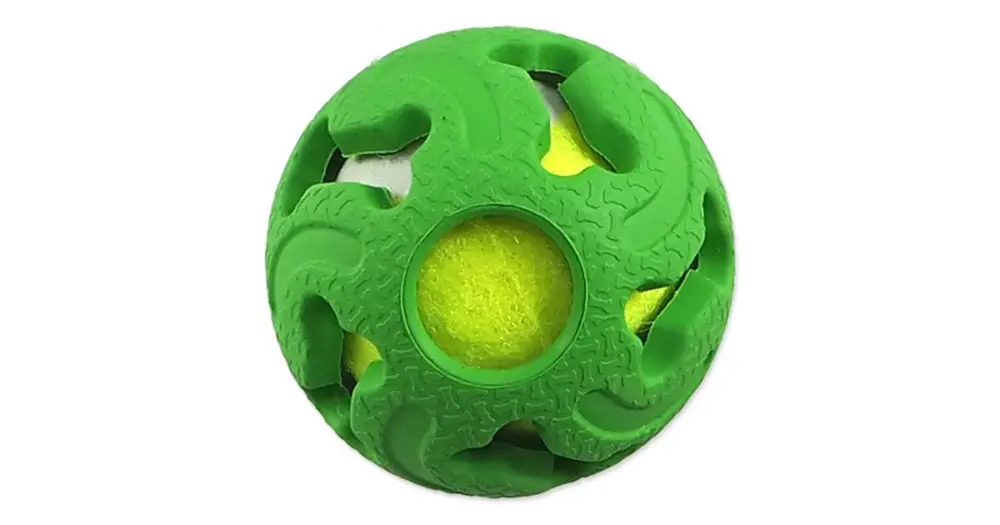 Poslední Šance Dog Fantasy gumový míček s tenisákem zelený 5cm
