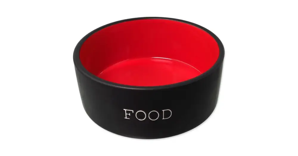 Dog Fantasy keramická miska FOOD černá/červená 16x6,5cm, 850ml Akce