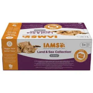 IAMS Delights Adult mořské a suchozemské maso v omáčce multipack 6120g (72x85g) Zlevněný