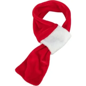 Přímo Od Výrobce Xmas SCARF - vánoční sametová šála, červená/bílá 70 cm