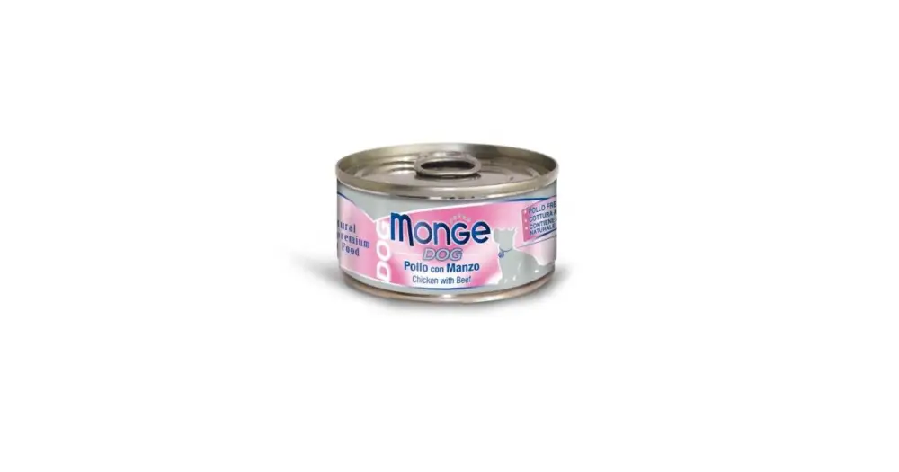 Novinka Monge Dog Natural kuřecí maso s hovězím pro psy 95g