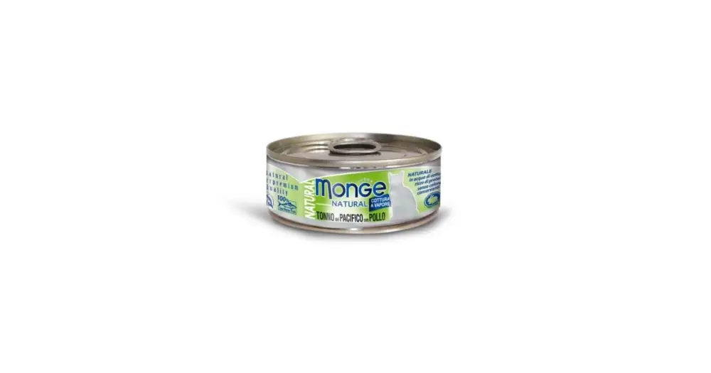 Monge Natural tuňák s kuřecím masem pro kočky 80g Výprodej