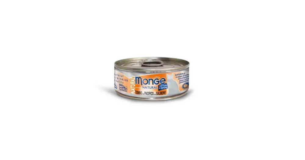 Novinka Monge Natural tuňák s lososem pro kočky 80g