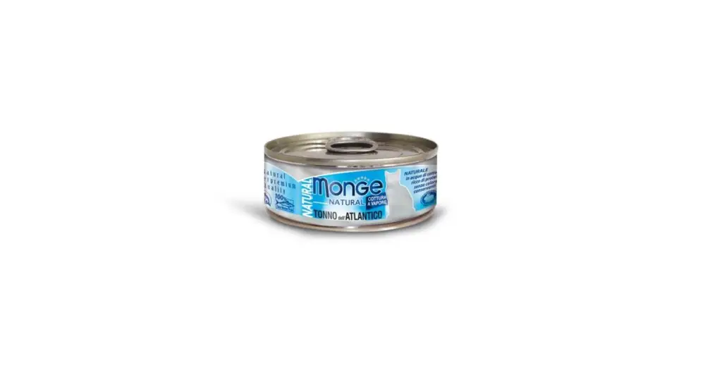 Sezónní Sleva Monge Natural atlantický tuňák pro kočky 80g