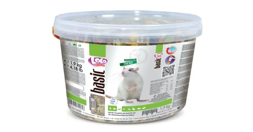 Cenový Hit LOLO BASIC kompletní krmivo pro potkany 3 L, 1,9 kg kyblík