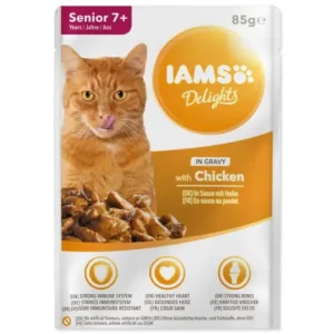 IAMS cat senior delights chicken in gravy 85g kapsička Top Prodej